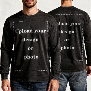 Men’s 230g Custom Direct-to-Garment Printed Washed Cotton T-Shirt