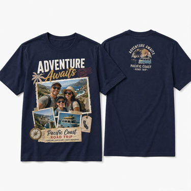 Men’s 230G Cotton Custom Front & Back T-Shirt with Photo & Text Upload