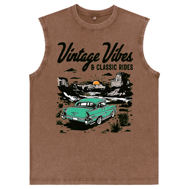 Man’s Vintage Vibes & Classic Rides Graphic Tank Top
