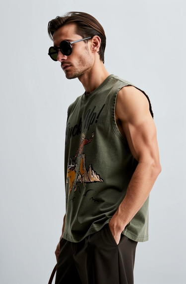 Man’s Buck Up Graphic Tank Top