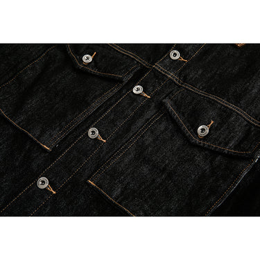 Schwarze Retro-Jeansjacke für Herren W217