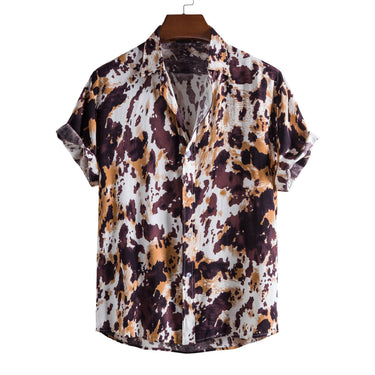Men’s Vintage Abstract Print Short Sleeve Shirt