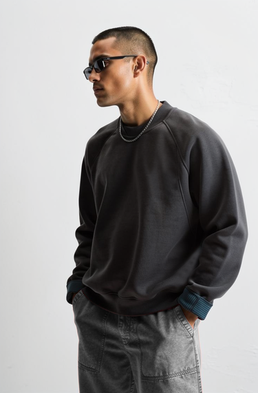 Men’s Oversized Cotton-Blend Crewneck Sweatshirt WY1032