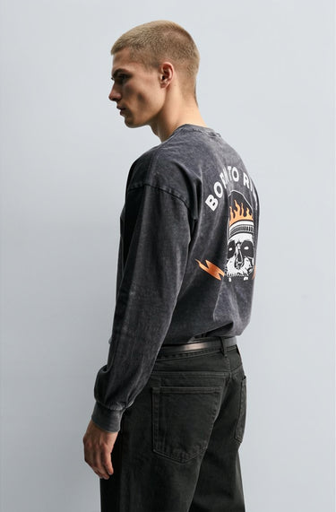 Man’s Born To Ride Skull Graphic Long Sleeve T-Shirt