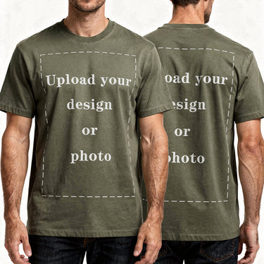 Men’s 260g Custom Direct-to-Garment Printed Washed Cotton T-Shirt DT02A