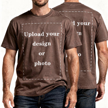 Men’s 260g Custom Direct-to-Garment Printed Washed Cotton T-Shirt DT02A