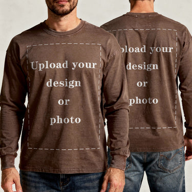 Men’s 230g Custom Direct-to-Garment Printed Washed Cotton T-Shirt