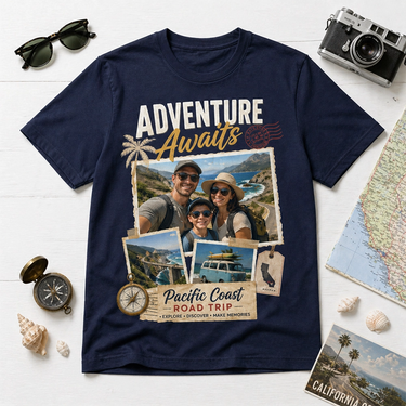Men’s 230G Cotton Custom Front & Back T-Shirt with Photo & Text Upload