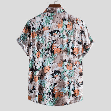 Men’s Vintage Abstract Floral Short Sleeve Shirt