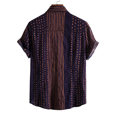 Men’s Vintage Dot Stripe Short Sleeve Shirt