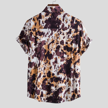 Men’s Vintage Abstract Print Short Sleeve Shirt