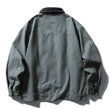 Men’s Cotton Work Jacket with Corduroy Collar