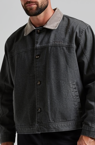 Men’s Cotton Work Jacket with Corduroy Collar