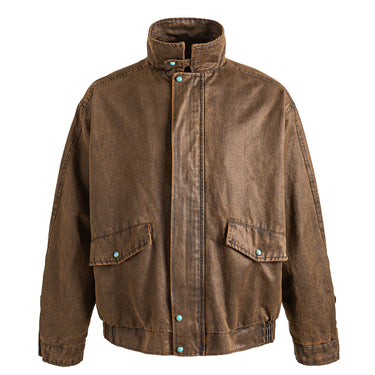 Men’s Vintage Washed Stand Collar Work Jacket