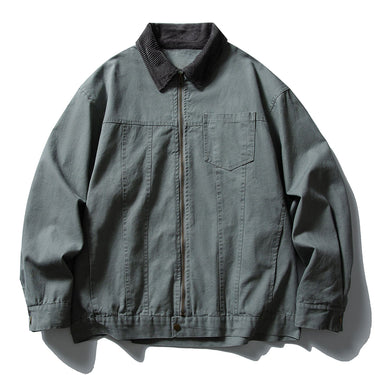 Men’s Cotton Work Jacket with Corduroy Collar