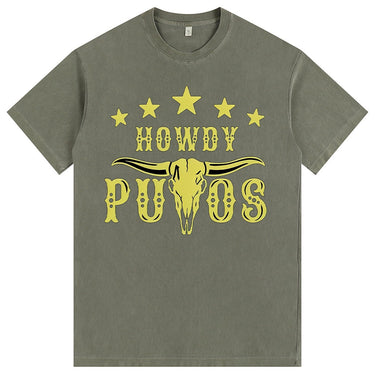 Man’s Howdy Putos Skull Graphic T-Shirt