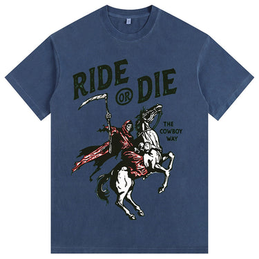 Man’s Ride or Die Cowboy Graphic T-Shirt