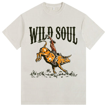 Man’s Wild Soul Bull Riding Graphic T-Shirt
