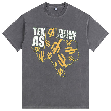 Man’s Texas Lone Star State Cactus Graphic T-Shirt