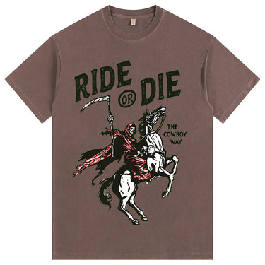 Man’s Ride or Die Cowboy Graphic T-Shirt
