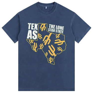 Man’s Texas Lone Star State Cactus Graphic T-Shirt