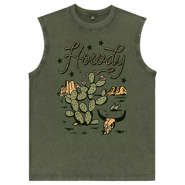 Man’s Howdy Cactus Graphic Tank Top