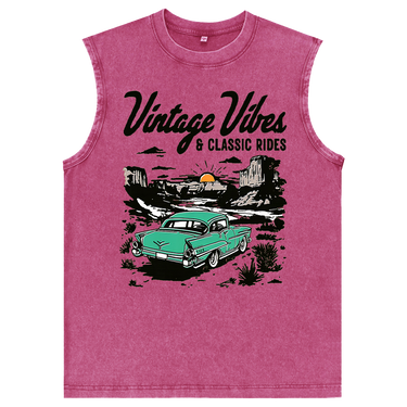 Man’s Vintage Vibes & Classic Rides Graphic Tank Top