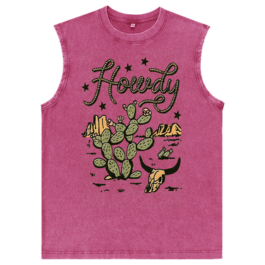 Man’s Howdy Cactus Graphic Tank Top
