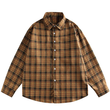 Men’s Vintage Plaid Button-Up Shirt