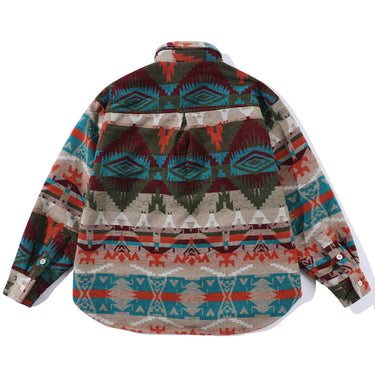 Men’s Ethnic Geometric Striped Shirt