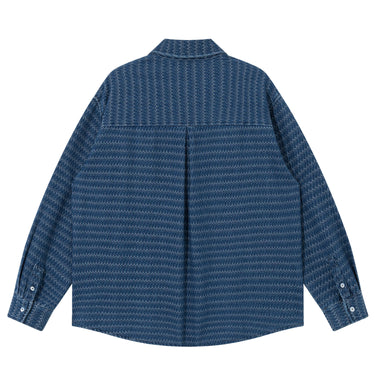 Men’s Vintage Textured Cotton Striped Shirt