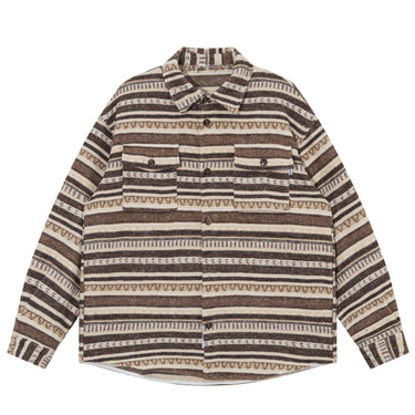 Men’s Vintage Ethnic Striped Long Sleeve Shirt