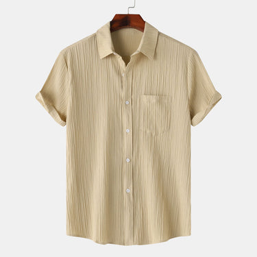 Men’s Solid Textured Short Sleeve Shirt