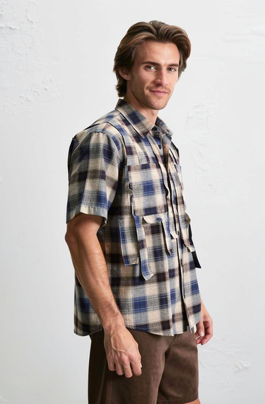 Men’s Summer Retro Plaid Shirt C37