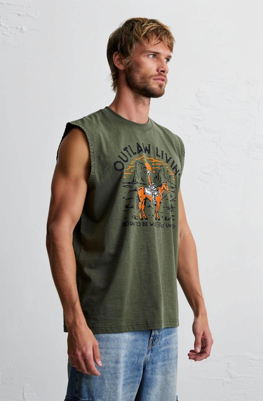Man’s Outlaw Livin’ Graphic Tank Top