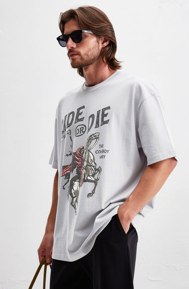 Man’s Ride or Die Cowboy Graphic T-Shirt