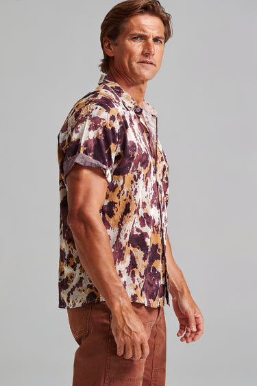 Men’s Vintage Abstract Print Short Sleeve Shirt