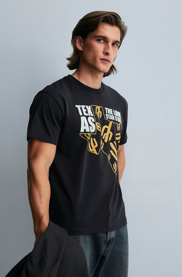 Man’s Texas Lone Star State Cactus Graphic T-Shirt