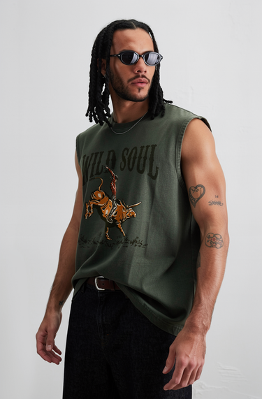 Man’s Wild Soul Rodeo Graphic Tank Top