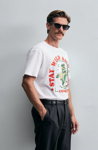 Man’s Stay Wild And Free Cowboy Graphic T-Shirt